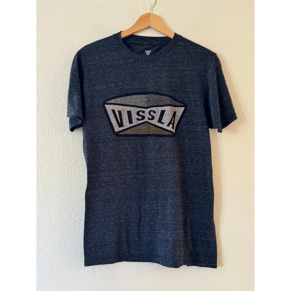 Vissla Everyday Heather Graphic T-Shirt Small Charcoal‎ Gray Excellent Condition